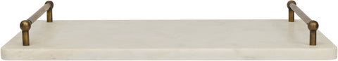 Iris White Genuine Marble Tray, 1 Piece