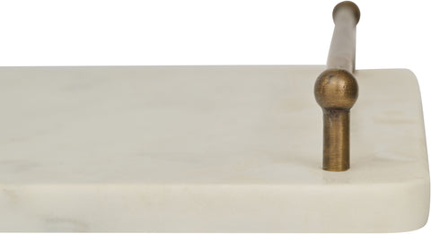 Iris White Genuine Marble Tray, 1 Piece