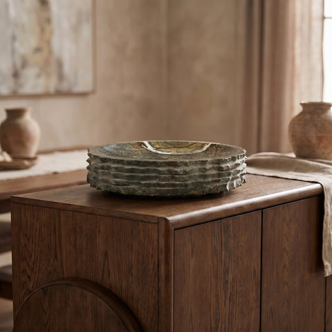 Celeste Green Genuine Marble Bowl, 1 Piece