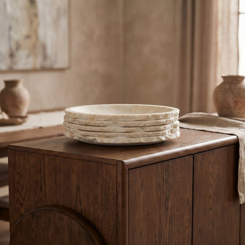 Celeste White Genuine Marble Bowl, 1 Piece