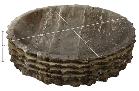 Celeste Grey Genuine Marble Bowl, 1 Piece