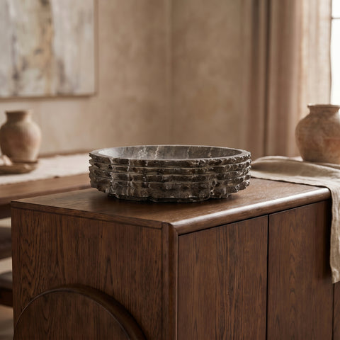 Celeste Grey Genuine Marble Bowl, 1 Piece