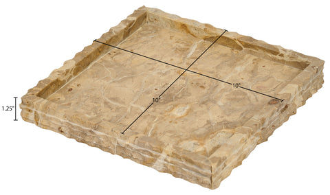 Yara Beige Genuine Marble Tray, 1 Piece