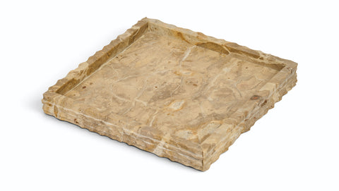 Yara Beige Genuine Marble Tray, 1 Piece