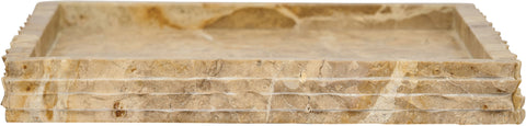 Yara Beige Genuine Marble Tray, 1 Piece