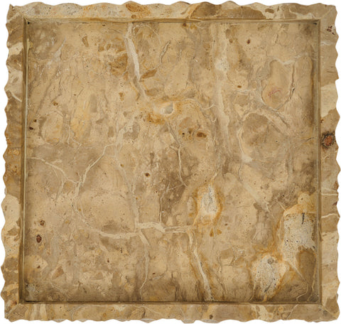 Yara Beige Genuine Marble Tray, 1 Piece