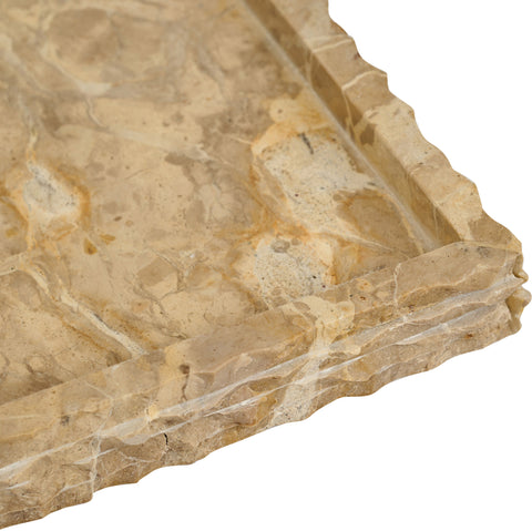 Yara Beige Genuine Marble Tray, 1 Piece