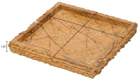 Yara Brown Genuine Marble Tray, 1 Piece