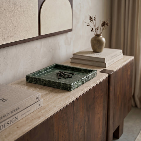Yara Green Genuine Marble Tray, 1 Piece