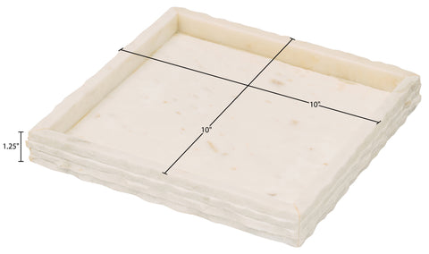 Yara White Genuine Marble Tray, 1 Piece