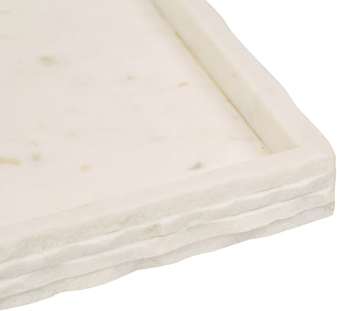 Yara White Genuine Marble Tray, 1 Piece