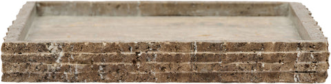 Yara Grey Travertine Tray, 1 Piece