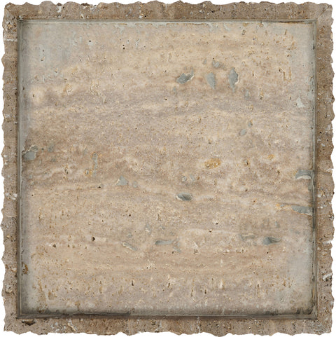 Yara Grey Travertine Tray, 1 Piece