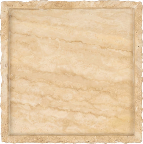 Yara Beige Travertine Tray, 1 Piece
