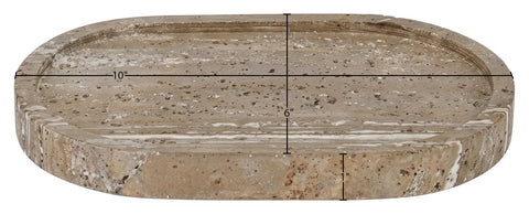 Camden Grey Travertine Tray, 1 Piece