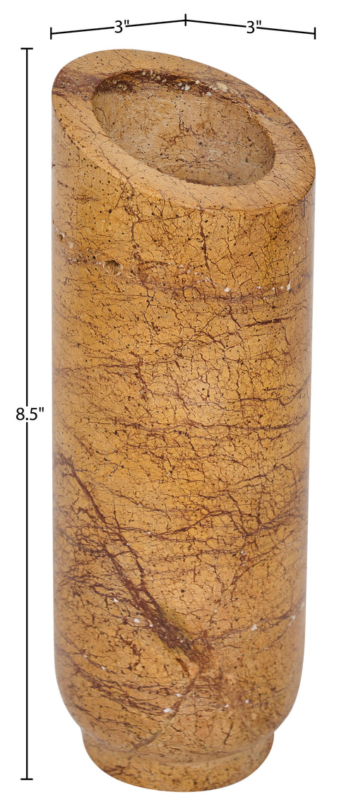 Giselle Brown Genuine Marble Vase, 1 Piece