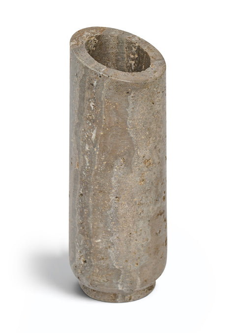 Giselle Grey Travertine Vase, 1 Piece
