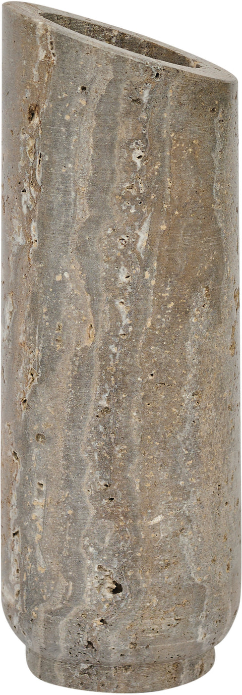 Giselle Grey Travertine Vase, 1 Piece