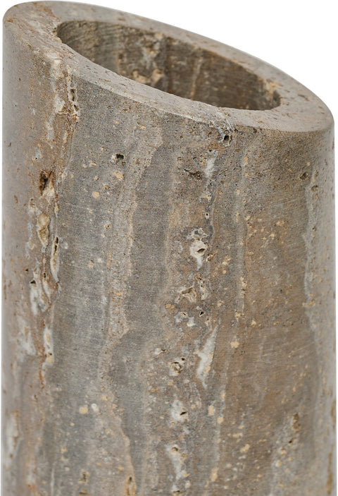 Giselle Grey Travertine Vase, 1 Piece