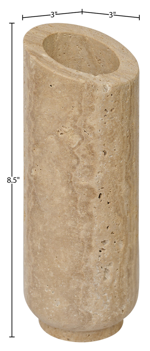 Giselle Beige Travertine Vase, 1 Piece