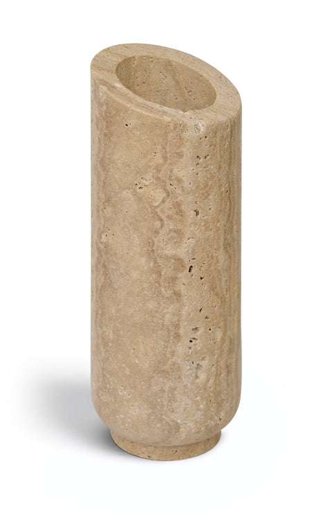 Giselle Beige Travertine Vase, 1 Piece