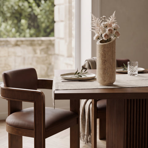 Giselle Beige Travertine Vase, 1 Piece