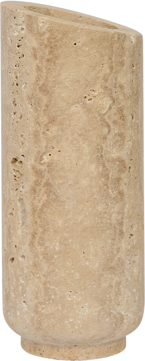 Giselle Beige Travertine Vase, 1 Piece