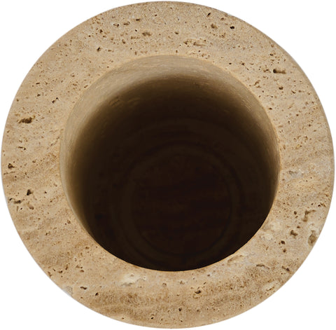 Giselle Beige Travertine Vase, 1 Piece