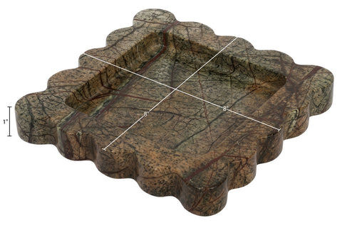 Kellan Green Genuine Marble Tray, 1 Piece (Style 2)