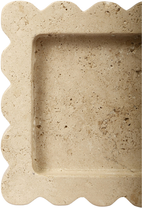 Kellan Beige Travertine Tray, 1 Piece (Style 2)