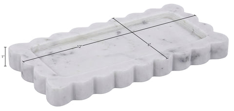 Olive White Genuine Marble Tray, 1 Piece