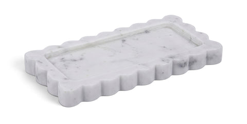 Olive White Genuine Marble Tray, 1 Piece