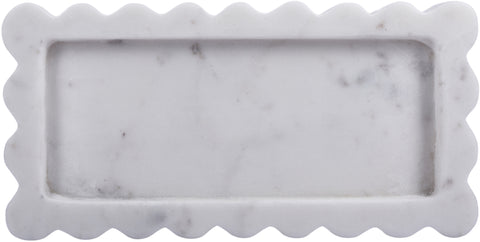 Olive White Genuine Marble Tray, 1 Piece