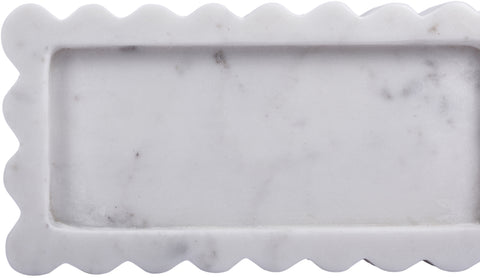 Olive White Genuine Marble Tray, 1 Piece