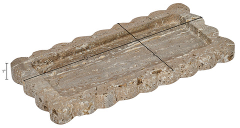 Olive Grey Genuine Marble Tray, 1 Piece