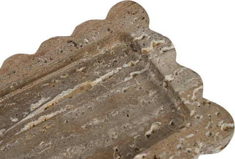 Olive Grey Genuine Marble Tray, 1 Piece