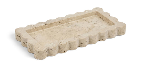 Olive Beige Genuine Marble Tray, 1 Piece
