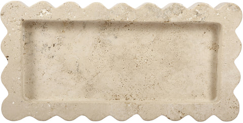 Olive Beige Genuine Marble Tray, 1 Piece