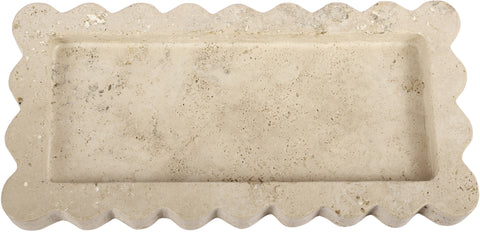 Olive Beige Genuine Marble Tray, 1 Piece