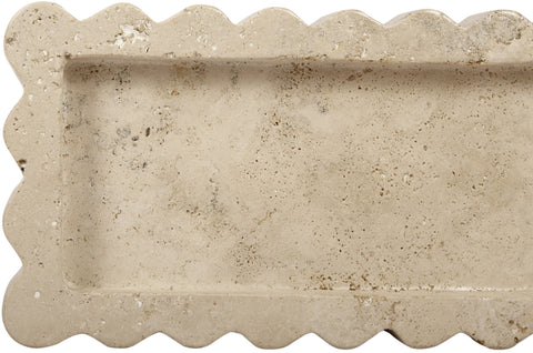 Olive Beige Genuine Marble Tray, 1 Piece