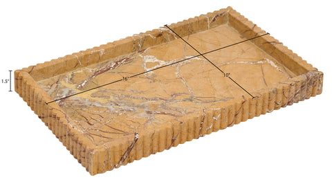 Jessa Brown Genuine Marble Tray, 1 Piece