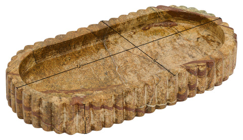 Nova Brown Genuine Marble Tray, 1 Piece