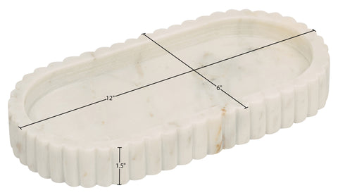 Nova White Genuine Marble Tray, 1 Piece