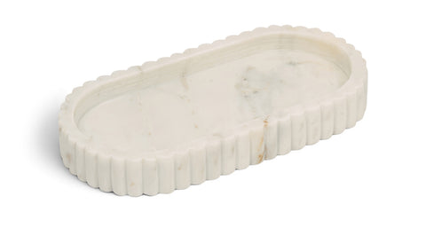 Nova White Genuine Marble Tray, 1 Piece