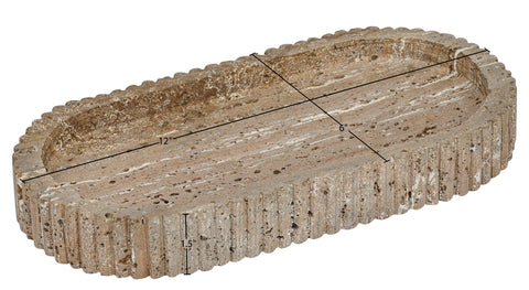 Nova Grey Travertine Tray, 1 Piece