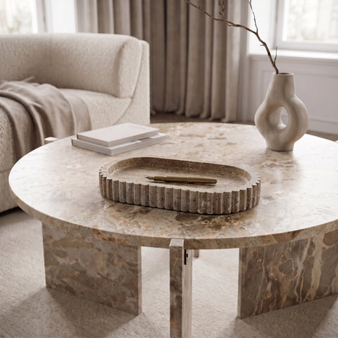 Nova Grey Travertine Tray, 1 Piece