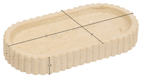 Nova Beige Travertine Tray, 1 Piece