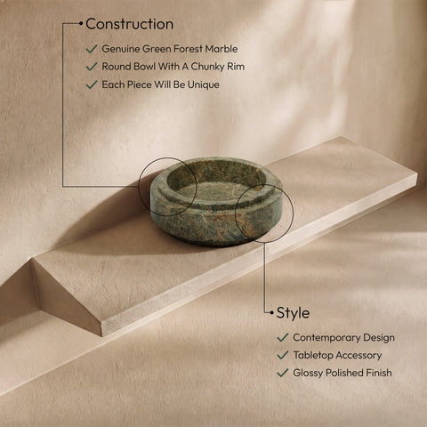 Waverly Green Genuine Marble Bowl, 1 Piece
