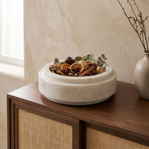 Waverly White Genuine Marble Bowl, 1 Piece