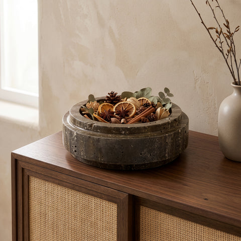Waverly Grey Travertine Bowl, 1 Piece